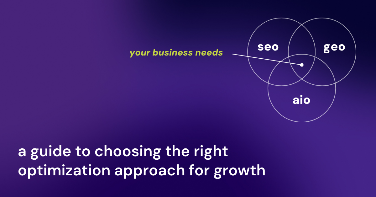 A graphic about guide to choosing the right optimization approach for growth